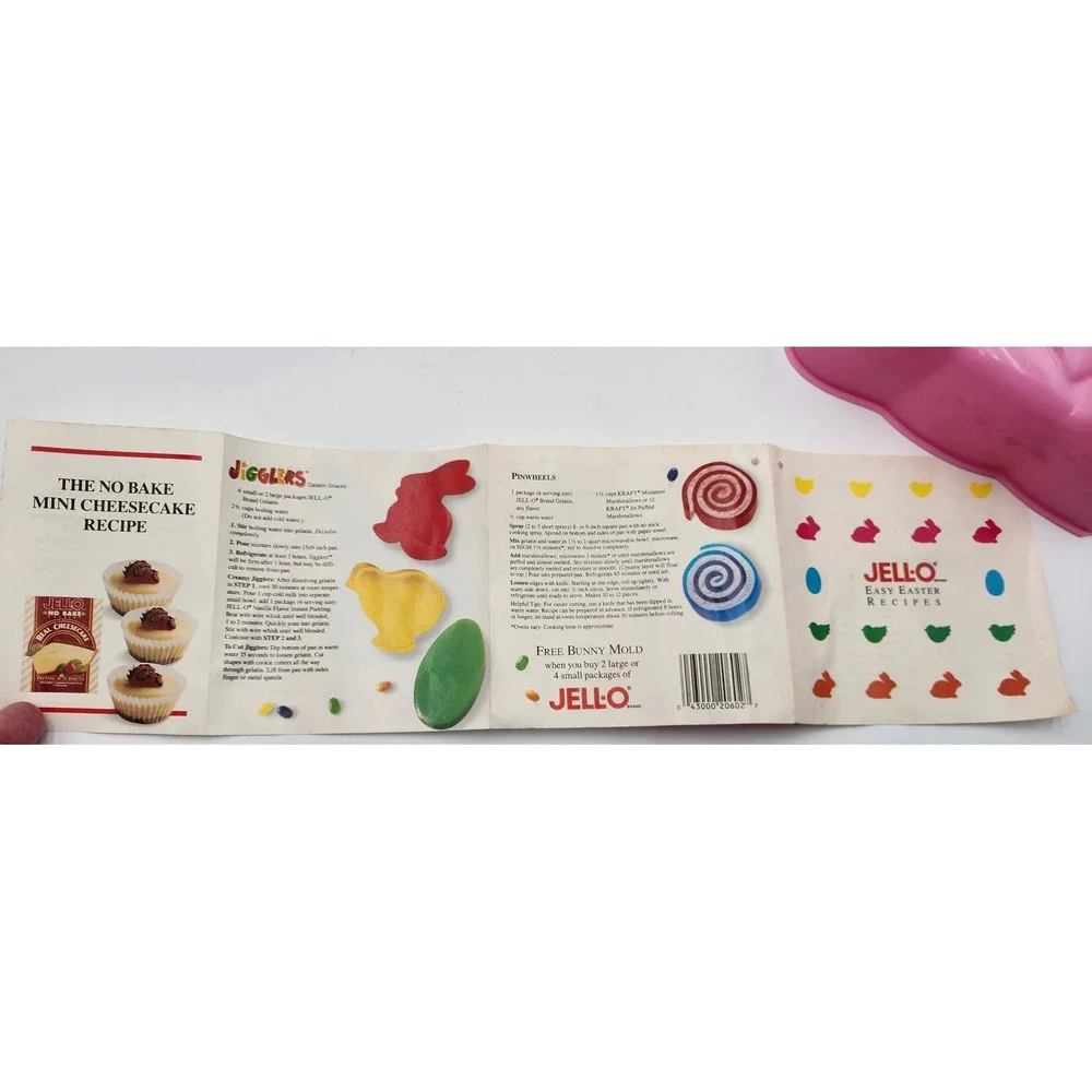 Jell-O Gelatin Molds Set 2 Pink Bunny Red Ring Vintage Good Recipe Booklets